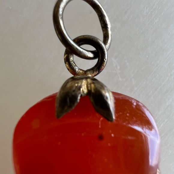 Vintage Asian Carnelian Buddha Pendant | 1930s–50s | Sterling Silver Bezel - Picture 8 of 16